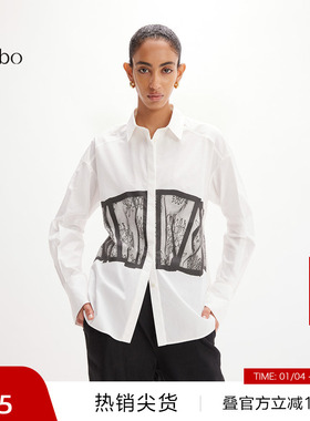 【播奥莱】播 bo 商场同款蕾丝印花衬衫女时尚衬衣BDR2CD2939