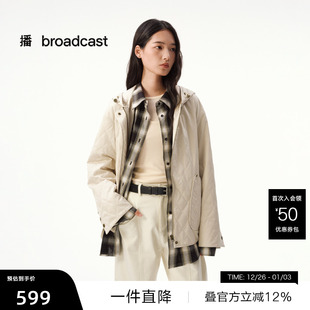 播假两件拼接短外套女秋冬连帽上衣DDS4PD5236 播奥莱