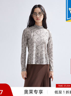 播商场同款唐老鸭系列2024新款修身长袖T恤内搭上衣BDR1YD0220