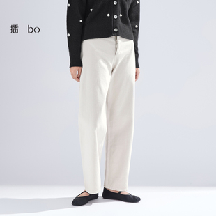 女小个子显瘦直筒裤 播 白色牛仔裤 商场同款 BDR1KD2240