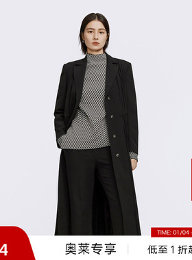 【播奥莱】播商场同款春季A字伞裙拼接灵动百褶外套女BDQ1WD0415