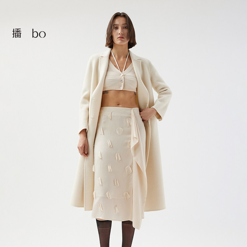 【播奥莱】播 bo 商场同款100%羊毛呢大衣女呢外套BDQ4AD0642