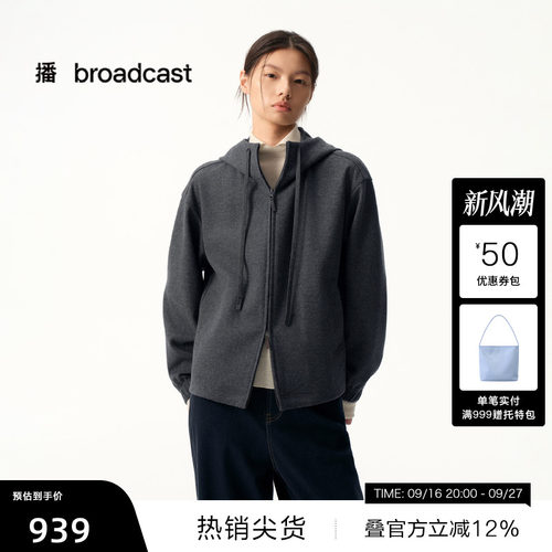 休闲连帽短款
