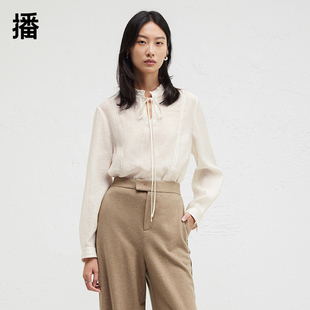 女24冬气质小衫 荷叶花边领衬衫 播奥莱 BDR4HD3429 播商场同款