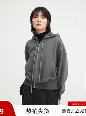 【播奥莱】播商场同款慵懒风美式24冬连帽领短外套女BDR4WD4035