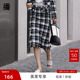 播商场同款 播奥莱 气质包臀裙女春秋格纹开叉半身裙BDQ3BD0317