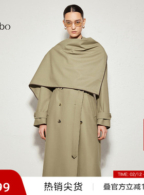 【播奥莱】播 bo 商场同款长款春秋风衣外套女BDR3FD2328