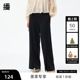 黑色开衩春秋休闲通勤裤 播商场同款 子女BDQ3KD0546 播奥莱