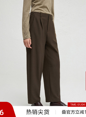 【播奥莱】播商场同款高腰垂感西装裤女秋新气质休闲裤BDR3KD1855