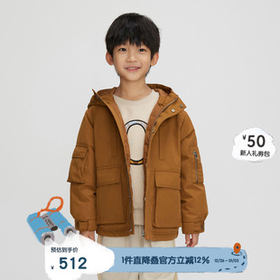 连帽保暖外套男女童KEQ4R656 羽绒服秋冬新款 播broadcute童装 工装