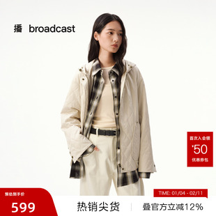 【播奥莱】播假两件拼接短外套女秋冬连帽上衣DDS4PD5236