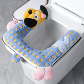 方形通用毛绒马桶垫卡通可爱高级家用加厚秋季 保暖拉链防水坐便套
