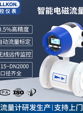 丰控管道式电磁流量计智能一体分体式污水液体dn100/50高精度防爆