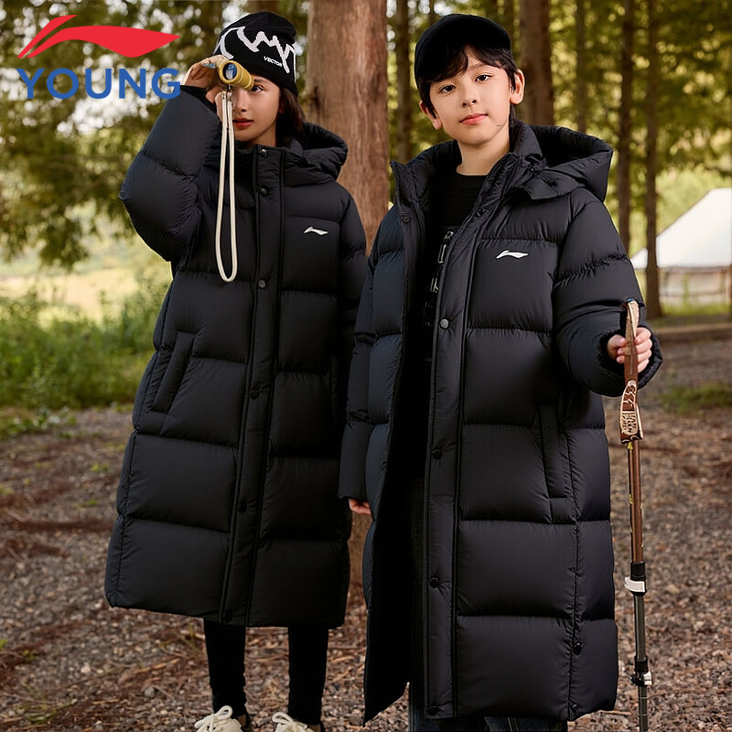 李宁儿童羽绒服可拆卸加厚连帽