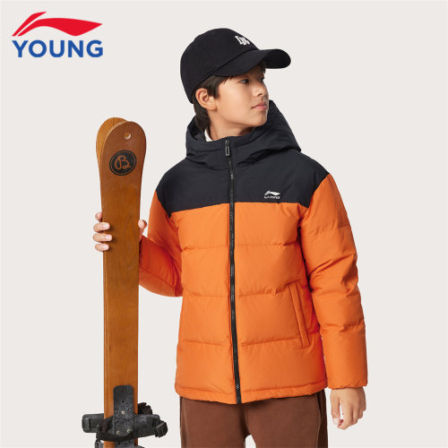 李宁儿童防泼水短羽绒服