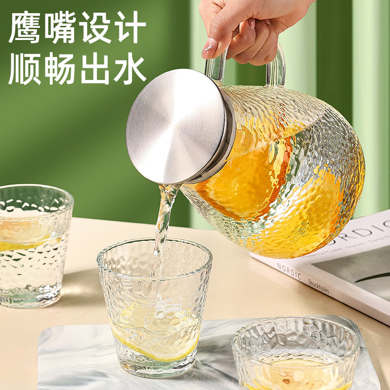 前力玻璃冷水壶耐高温水壶套装图片