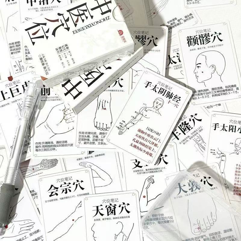 110张手账中医穴位卡片