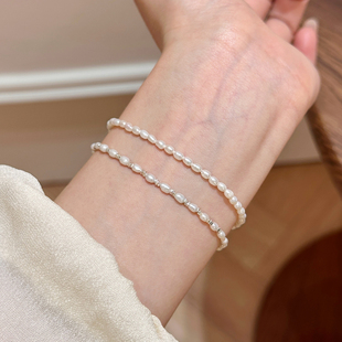 谷岚「清梦」天然淡水小米珠珍珠碎银手链女夏轻奢高级感精致配饰