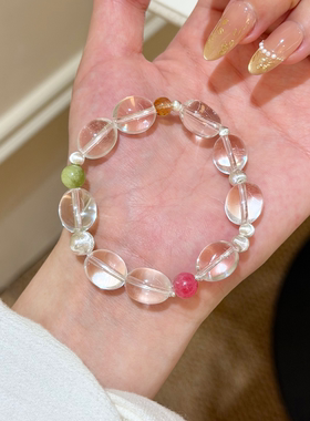 谷岚天然随形不规则白水晶手串