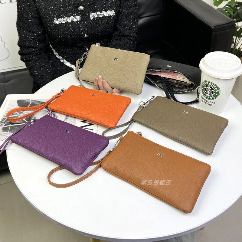 头层牛皮手拿包女长款真皮2025新款时尚简约薄款软皮手机零钱小包,箱包皮具/热销女包/男包,手拿包,淘宝优惠券,粉丝福利购,淘宝优惠卷