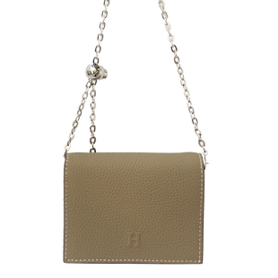 h家真皮短款钱包女多功能链条包卡包零钱包一体单肩斜挎包小方包