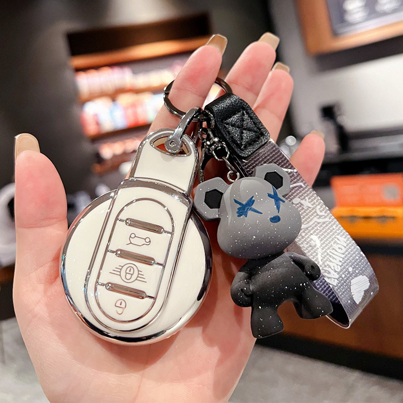 适用宝马mini钥匙套countryman cooper钥匙包f54f55f56F60壳扣女