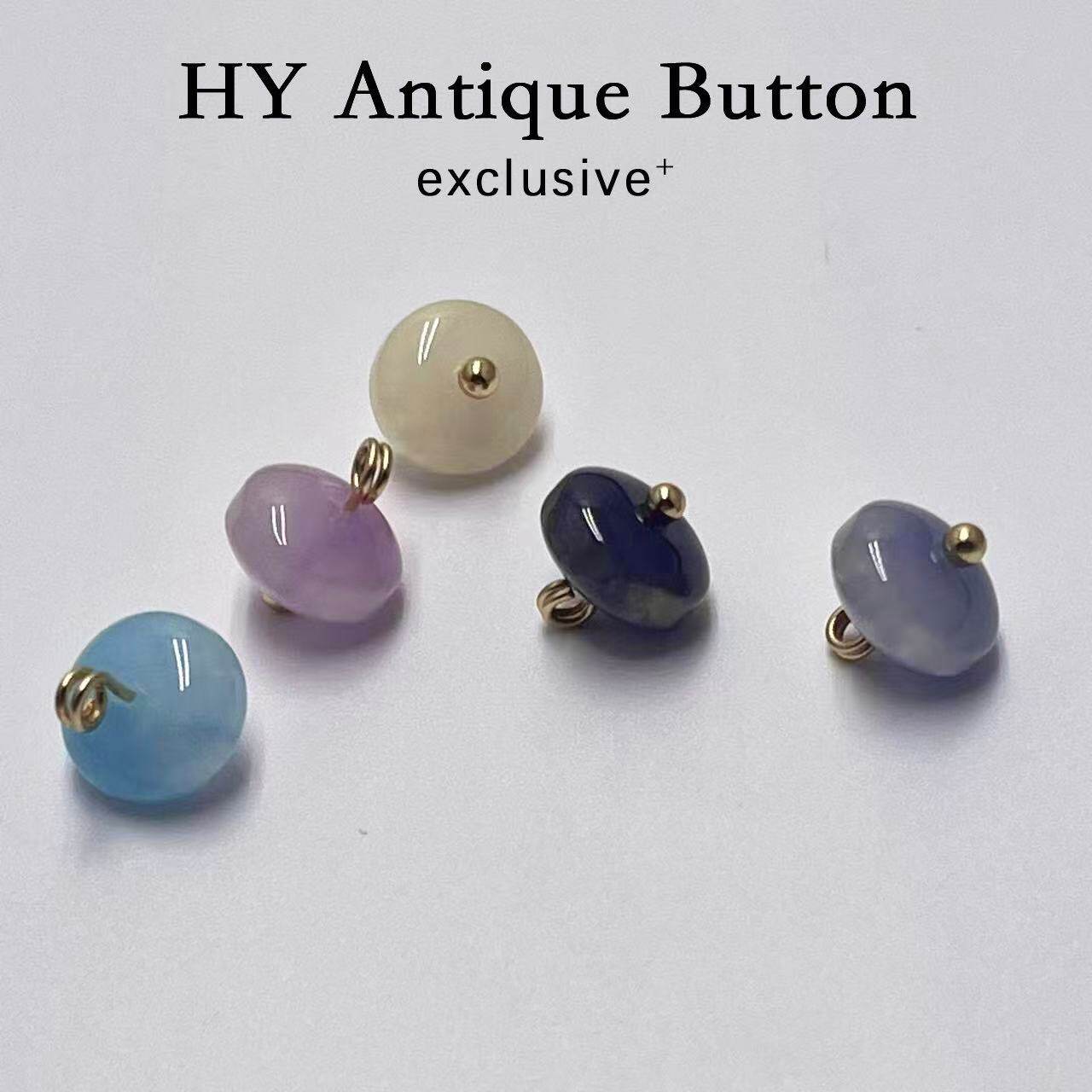 HY复古云彩扁珠铜脚纽扣中式国风扣子树脂珠光鎏金汉服旗袍扣