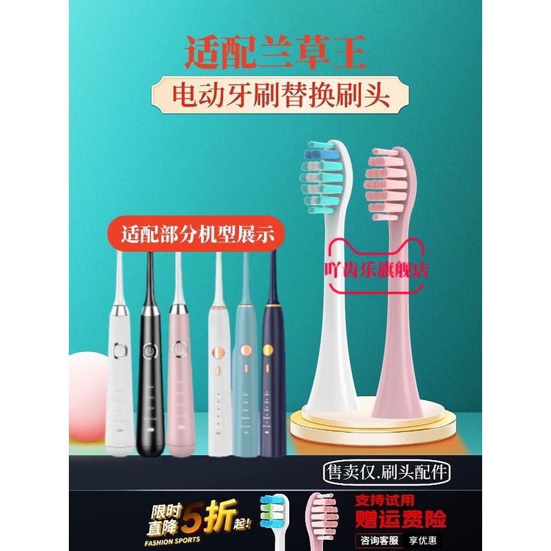 适用兰草王电动牙刷刷头H3/H6Plus成人替换刷头清洁软毛12支装