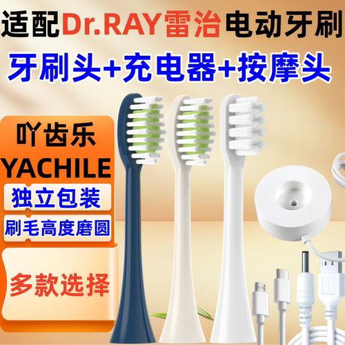 适配dr.ray雷治A528/A24/A36/A65/A63/D218电动牙刷替换头充电器