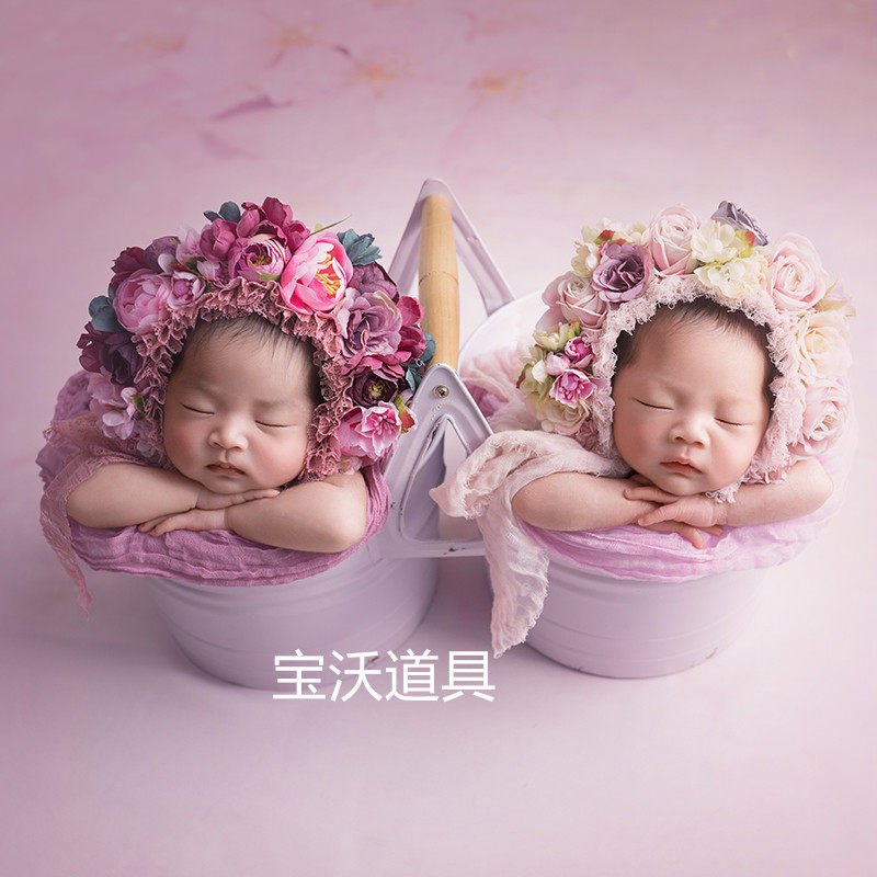 宝沃道具新生儿满月拍照道具桶