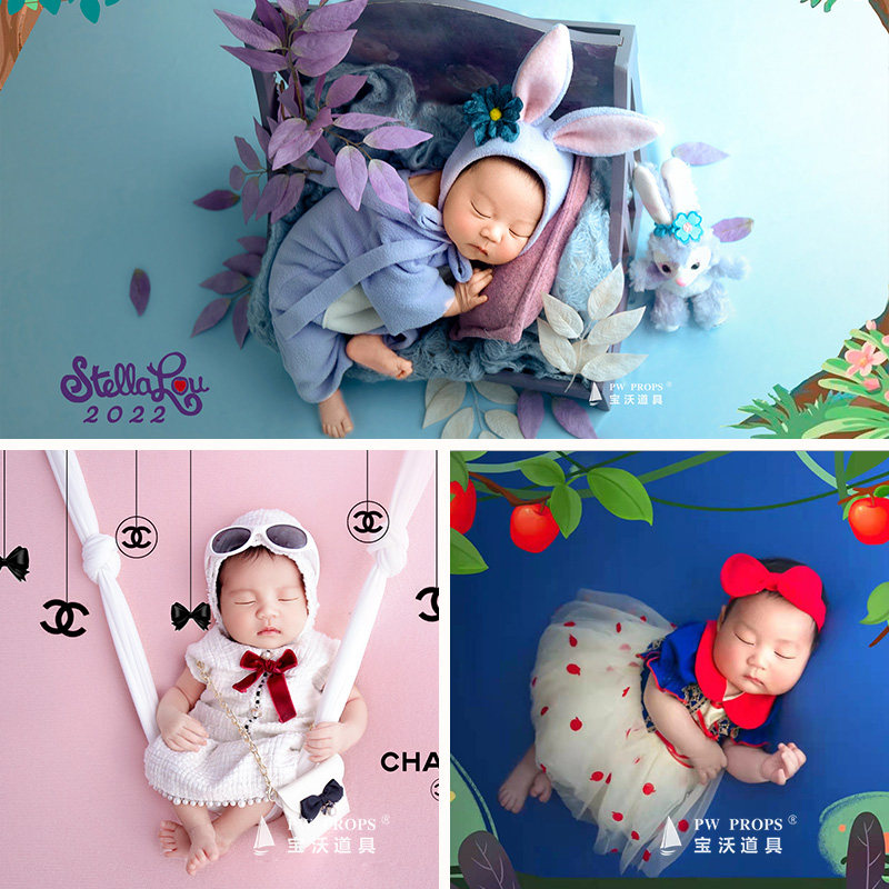 宝沃新生儿童摄影主题影楼满月照