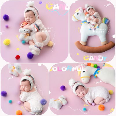马年新生儿摄影彩虹小马宝沃道具