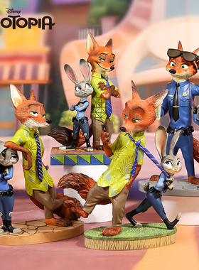 enesco迪士尼疯狂动物城周边手办兔朱迪狐尼克桌面摆件生日礼物