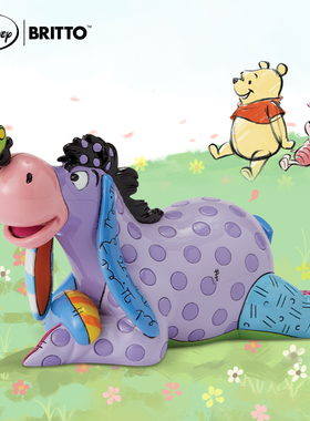 【Britto系列】enesco迪士尼周边小熊维尼屹耳与蝴蝶摆件屹耳驴子