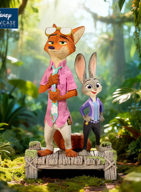 enesco迪士尼疯狂动物城2手办朱迪尼克摆件尼克狐兔朱迪生日礼物