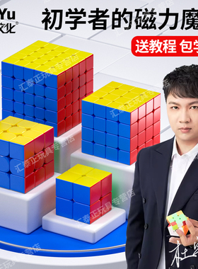 魔域魔方磁力四阶4专业比赛专用5高阶3益智玩具儿童6初学者2套装