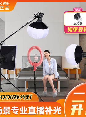 神牛摄影灯套装SL200W II二代太阳灯LED常亮灯视频直播拍照补光灯