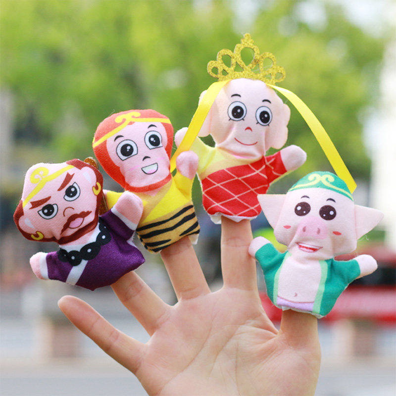 新款西游记儿童宝宝亲子手指玩偶孙悟空小号指偶娃娃幼儿园安抚用