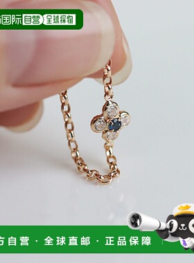 1h可退 日本直邮cui-cui蓝宝石花朵链戒K10YG单只756659cuicui