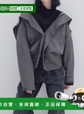 1h可退 日本直邮DRESSLAVE 女士大翻领拉链短款夹克 91509603羊毛