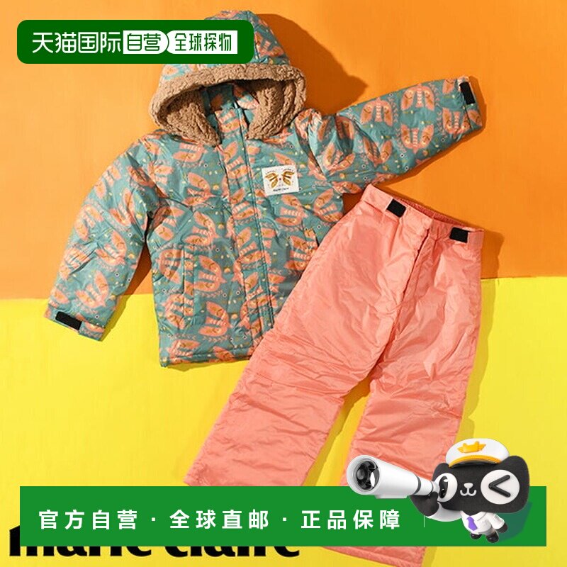 日本直邮marie claire 儿童滑雪服套装 摇粒绒 蝴蝶图案 单板双板图片