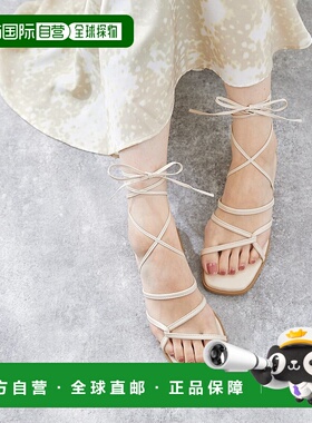 日本直邮Menue 缠绕式绑带平底凉鞋单鞋 ME8623BW01918