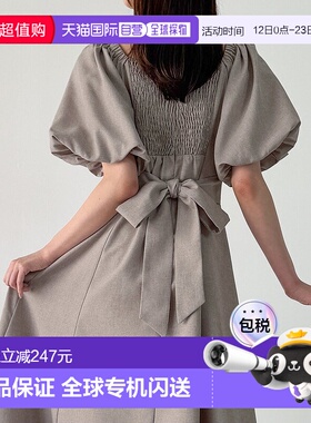 日本直邮JUNOAH 后背丝带喇叭连衣裙（薄款无内衬） [JU5602EW007