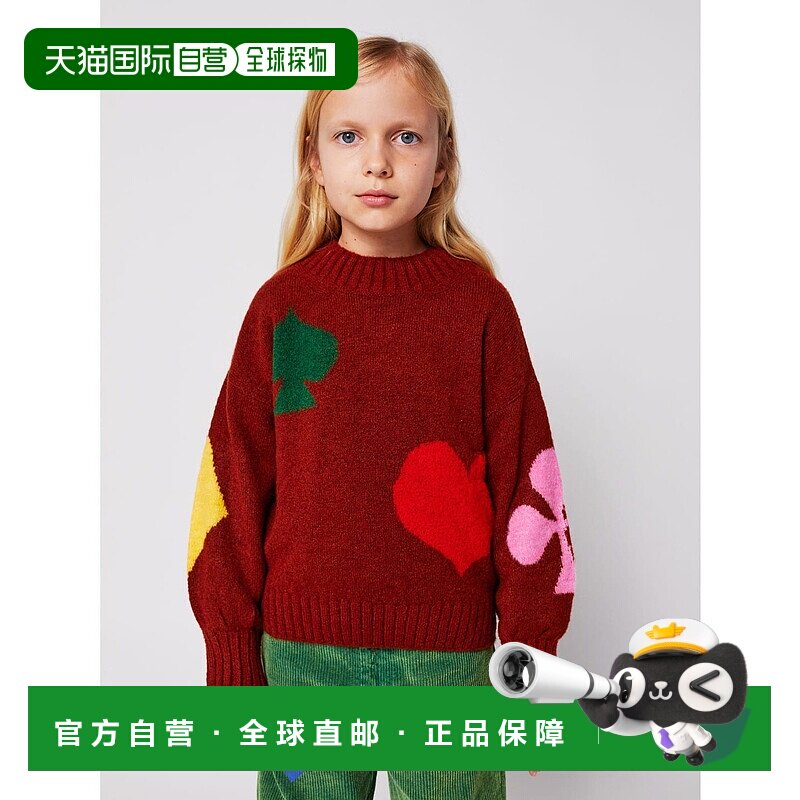 1h可退 日本直邮BOBO CHOSES 儿童 Joker 红色针织衫 2025秋冬新2