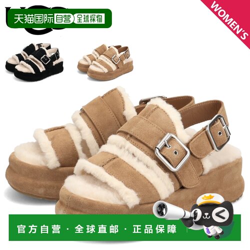 日本直邮UGG ENWRAP SANDAL 女士凉鞋 绑带 厚底 皮革 1180314 黑