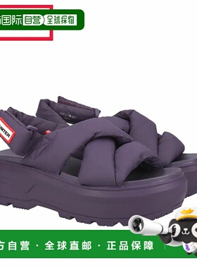日本直邮Hunter男女通用City Liber羽绒交叉凉鞋深紫色（UFD3116N