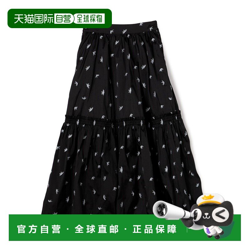 日本直邮ne Quittez pas 女士 黑色刺绣层叠长裙 32056205019