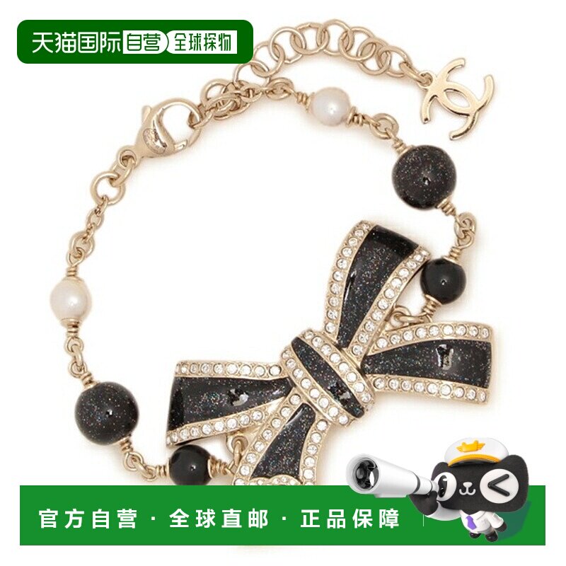 日本直邮Chanel手链丝带Coco 标志CC 标志金色和黑色女士CHANEL A