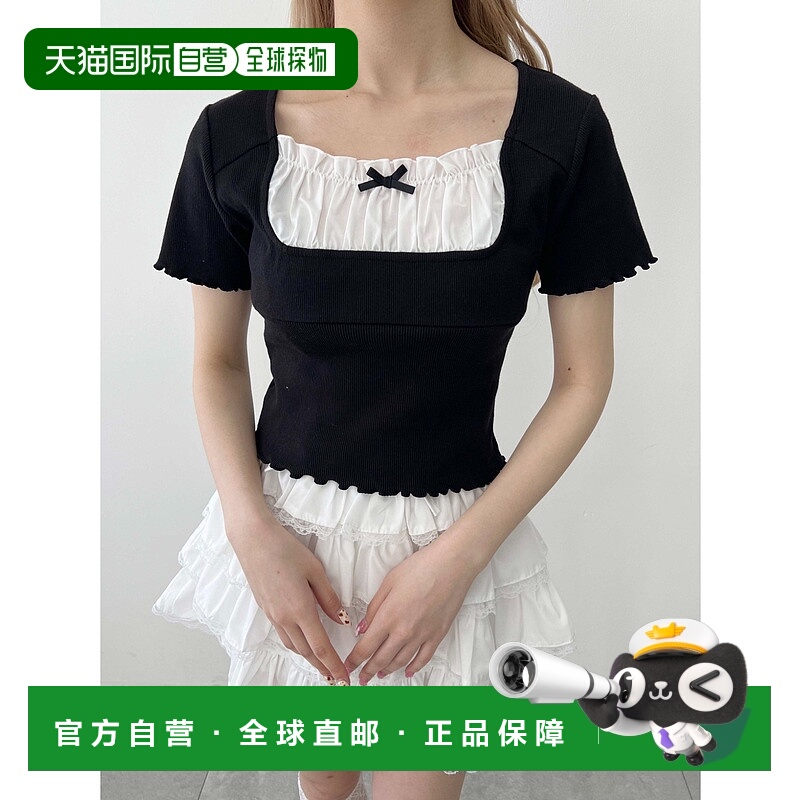 1h可退 日本直邮PHILLY女士蕾丝层叠设计短袖上衣 PWC25SS048