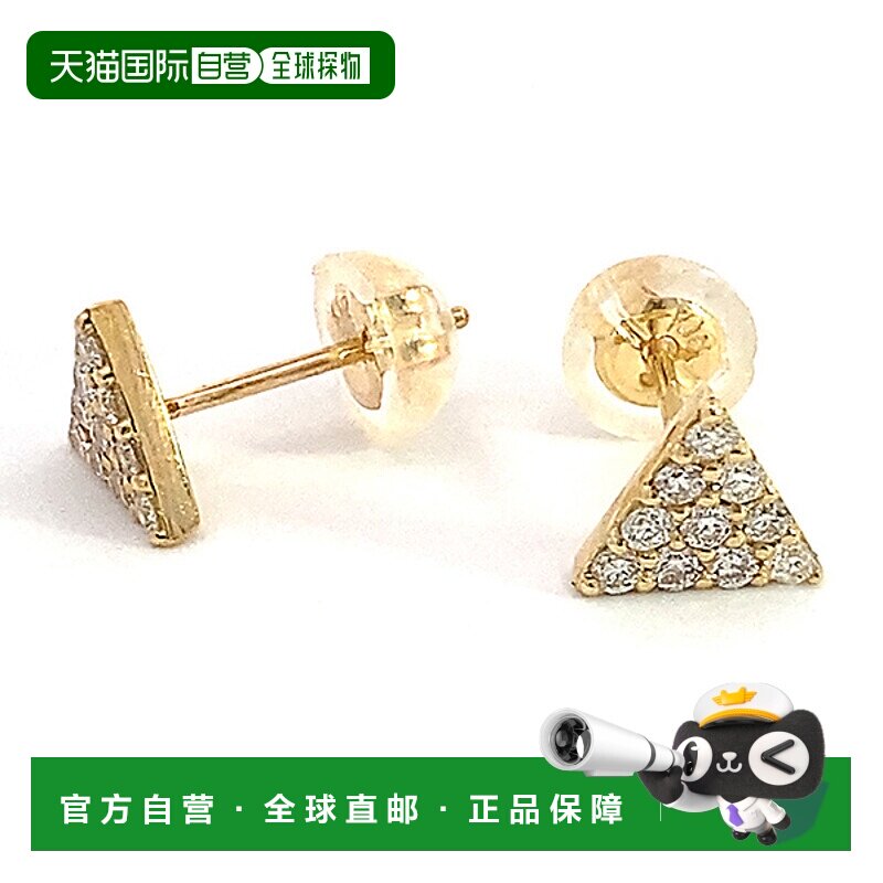 日本直邮(246694) 日本制造钻石耳环三角形18k黄金三角形女款